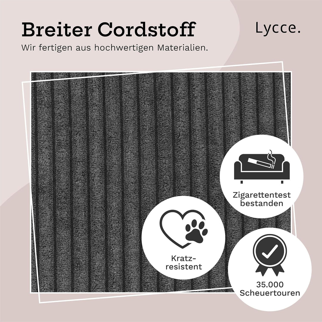 Lycce Wäschekorb Cord – Nischenwäschekorb, waschbar, faltbar (d.grau) | platzsparend &amp; praktisch, wa