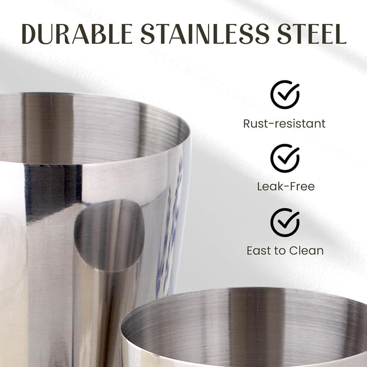 Mixology & Craft Cocktail Set - Cocktail Shaker Edelstahl & Bar Zubehör - Cocktail Mix Set Silber, S