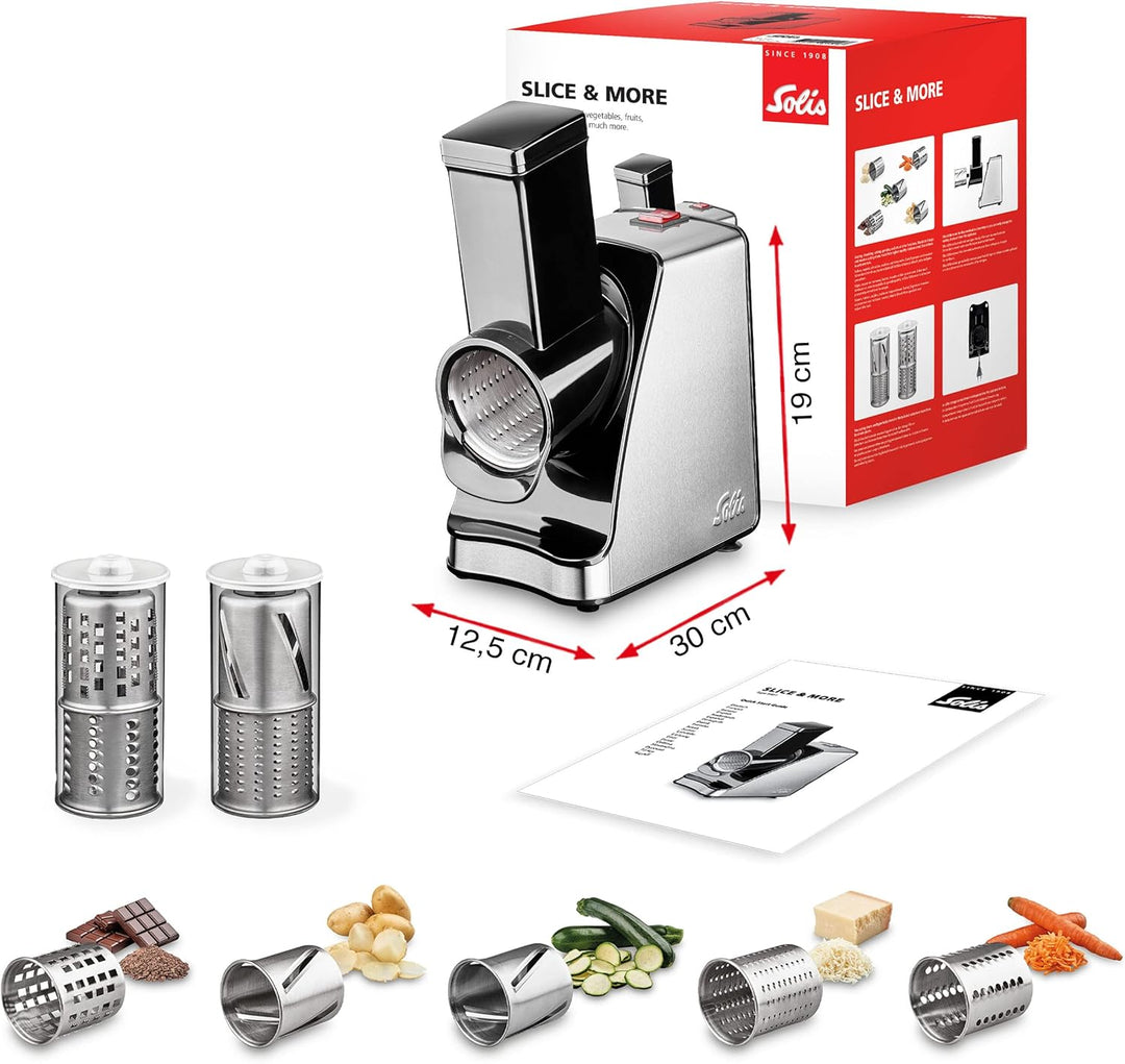 Solis Elektrischer Gemüseschneider Slice & More 8401 - Allesschneider - Spiralscheider - Multiraffel
