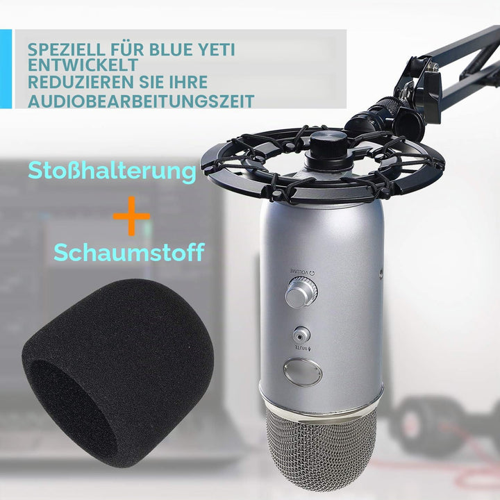 YOUSHARES Blue Yeti und Yeti Pro Mikrofon Spinne mit Popschutz, Legierung Mikrofonspinne Reduziert V