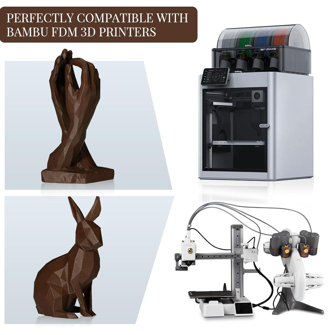 Kohlefaser PETG Filament 1.75mm, TINMORRY PETG-CF 3D-Druckmaterialien, Kompatibel mit Bambu FDM 3D-D