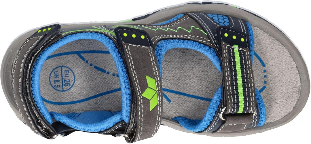 Lico Jungen Emil V Sandalen 26 EU Grau Blau Lemon, 26 EU Grau Blau Lemon