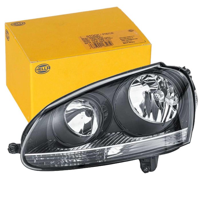 HELLA 1EG 247 007-611 FF/Halogen-Hauptscheinwerfer - links - für u.a. VW Golf V (1K1) Links Schwarz,
