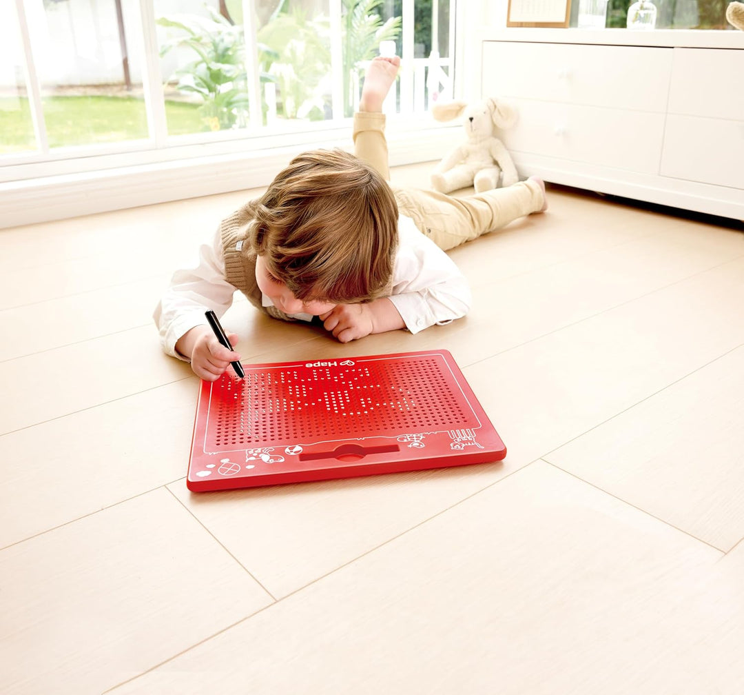 Hape Magnetische Zeichentafel, zum Mitnehmen, rot, gross 280 x 255 x 12 mm, ab 3 Jahre