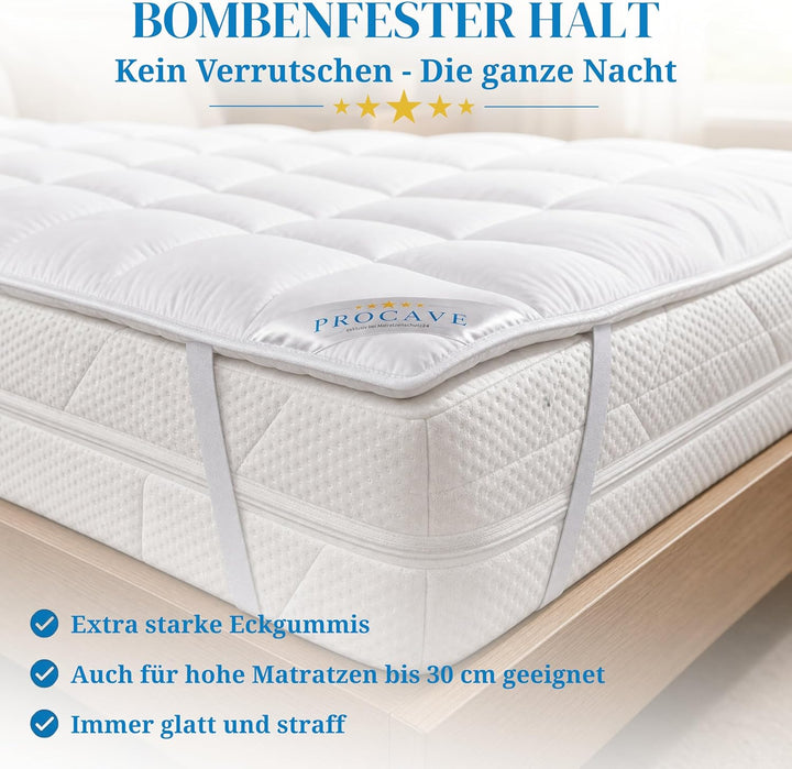PROCAVE Matratzenschoner Micro-Comfort - Matratzenbezug - Matratzentopper - atmungsaktive Matratzena