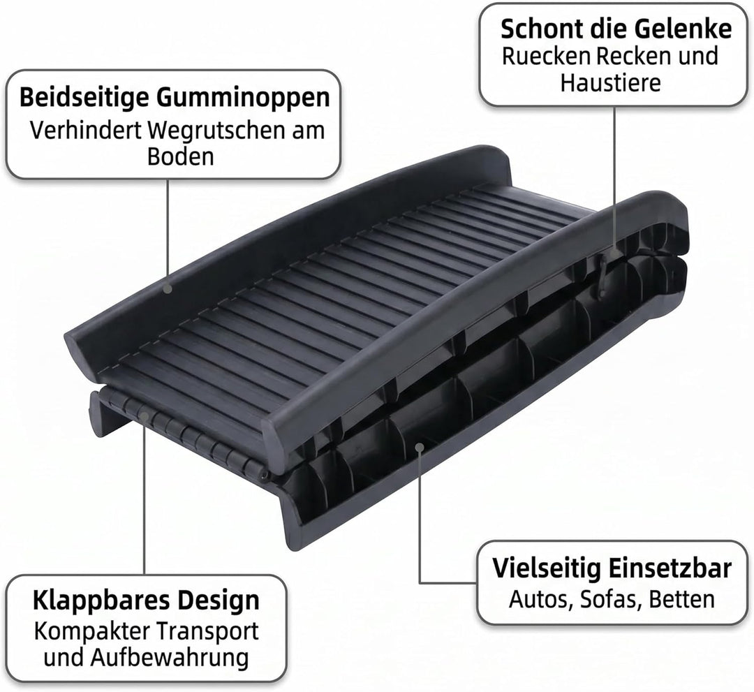 Mucola Hunderampe klappbar bis 90 kg belastbar – Einstiegshilfe 157,5x39,5cm für Auto, Antirutsch-Ob