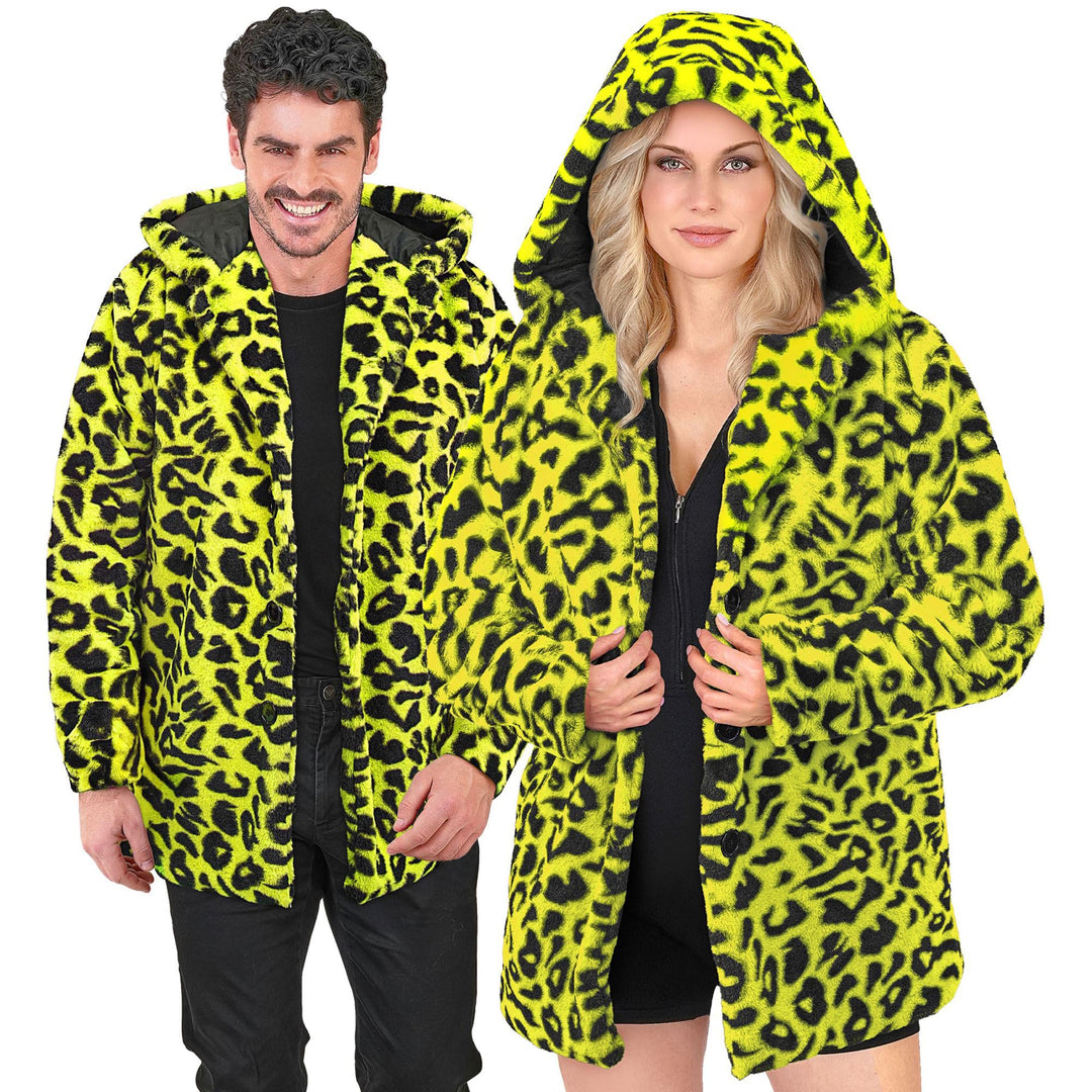 W WIDMANN MILANO Party Fashion - Leo Mantel für Damen & Herren, Kunstfell mit Kapuze, Plüschjacke, K