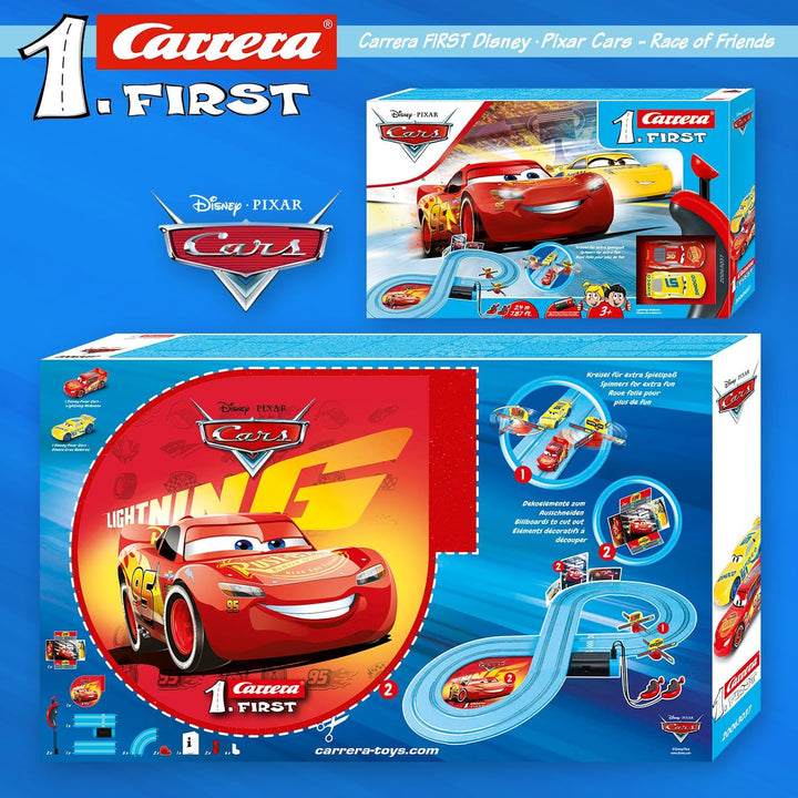 Carrera FIRST Disney Pixar Cars Rennbahn Set | Race of Friends | Batteriebetriebene Rennstrecke | Ab