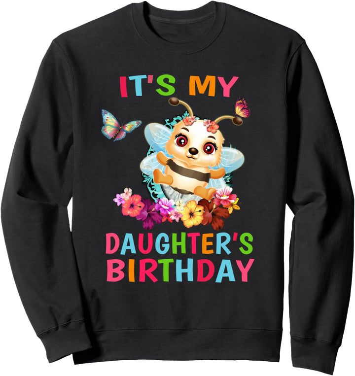 Mom of the Birthday Bee Girl Shirt Matching Dad Birthday Sweatshirt