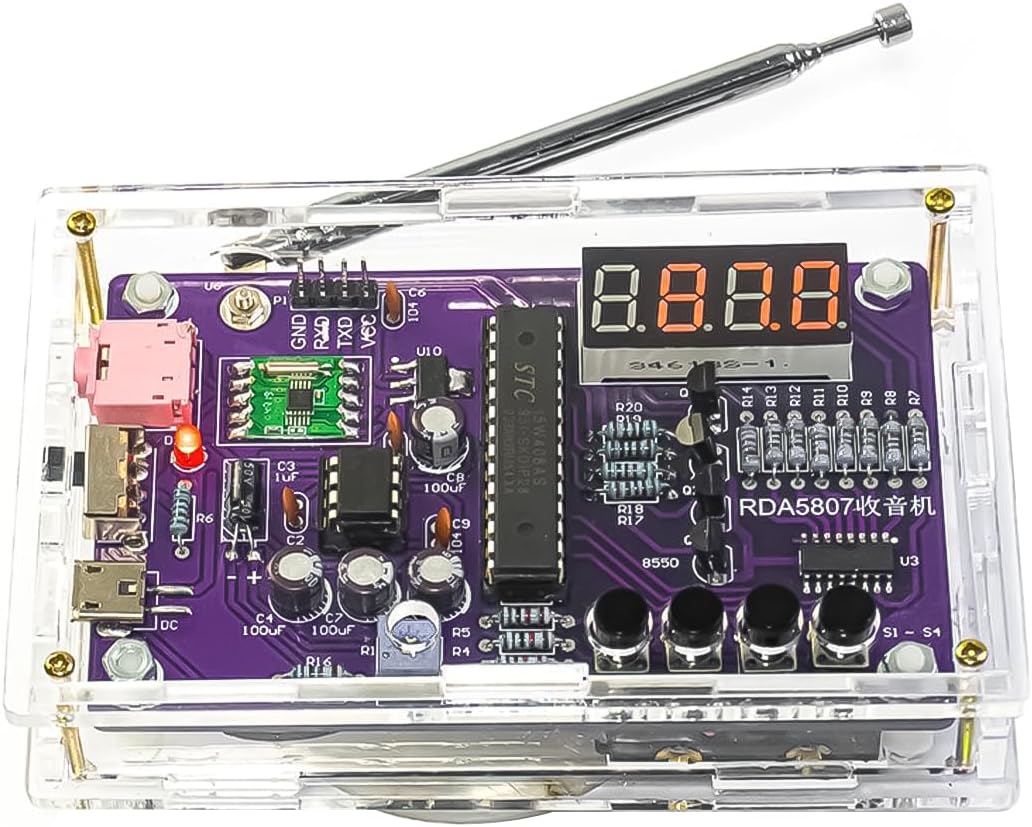 Hsthe Sea Elektronisches FM-Radio FM 87–108 MHz, tragbar, DIY, 2 Power-Modi mit Kopfhöreranschluss,