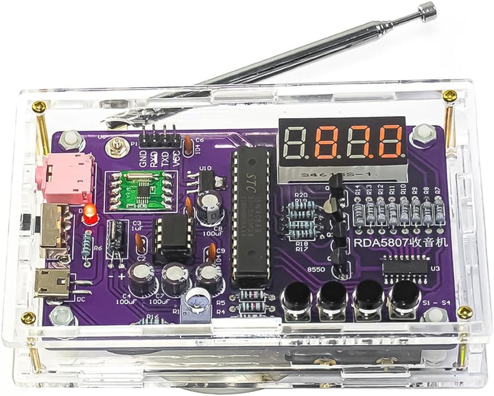 Hsthe Sea Elektronisches FM-Radio FM 87–108 MHz, tragbar, DIY, 2 Power-Modi mit Kopfhöreranschluss,