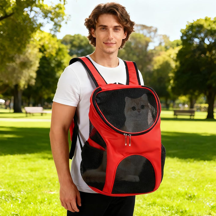 Pet Hunderucksack, Outdoor Haustierrucksack Netzfenster Haustier Rucksack Tragbare Hunde Katzentasch