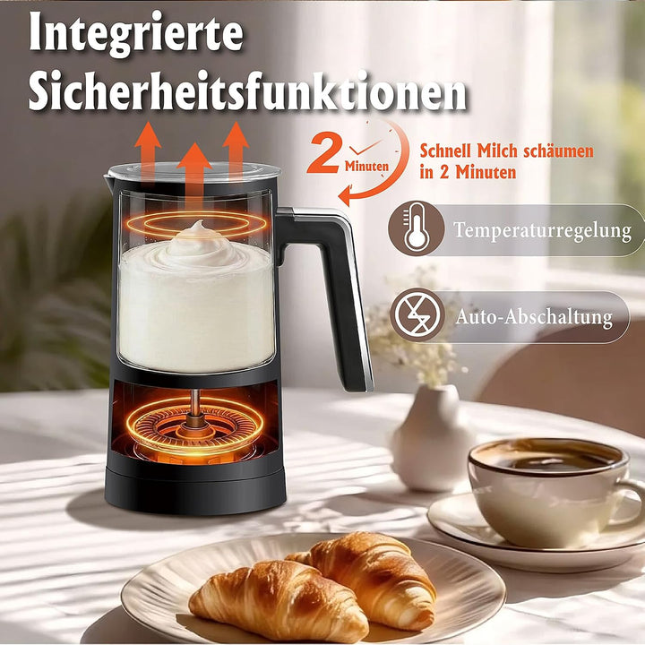 Huogary 5-in-1 Elektromilchdampfer und -schäumer, 12oz / 350ml Warm und kalter Schaumstoff Automatis