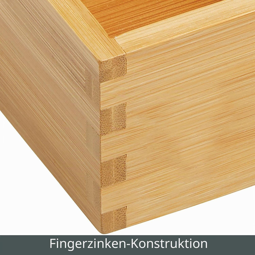 mDesign Bambusbox zur Küchenaufbewahrung – Schubladenbox aus Bambusholz – Aufbewahrungsbox für den K