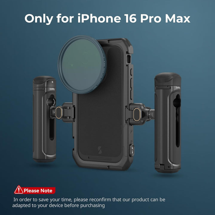 SMALLRIG Phone Video Cage Dual Handheld Kit für iPhone 16 Pro Max, Phone Rig mit kabellosem Quick Re