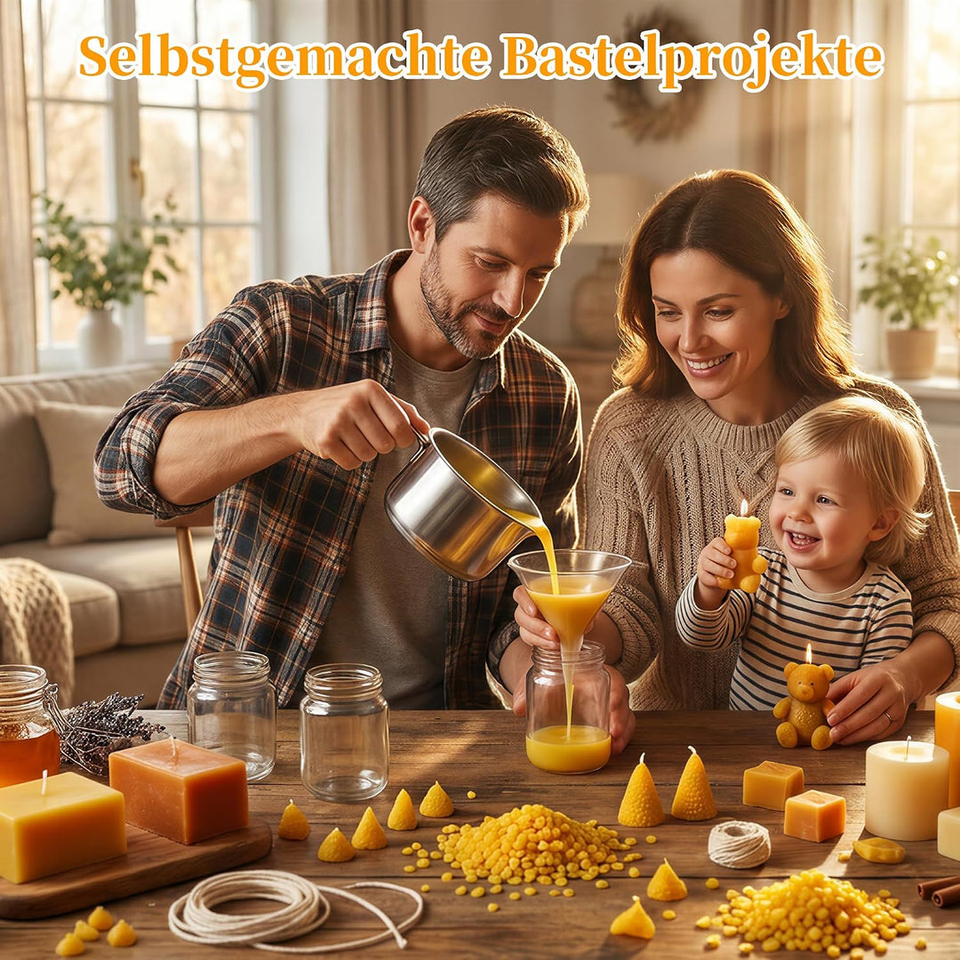 LIKEGOR Hochwertiges Bienenwachs, 1kg Natürliches Bienenwachs, Ideal für Naturkosmetik, Bienenwachst