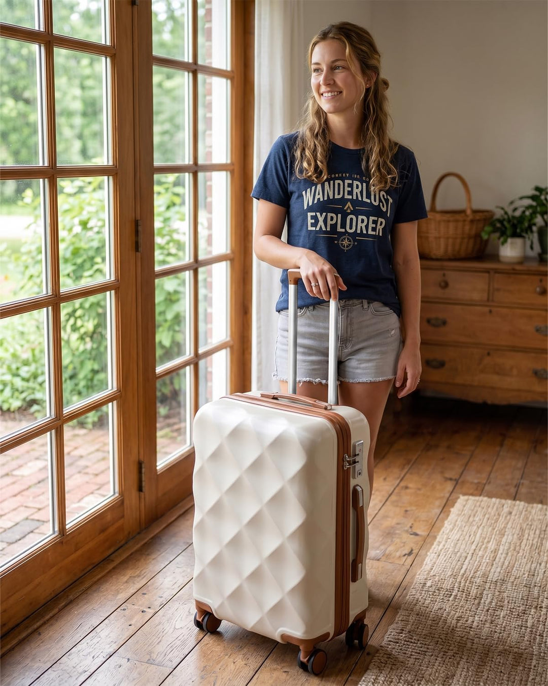 Sea choice Handgepäck Koffer Trolley ABS Leicht Reisekoffer Hardschale 4 Rollen und TSA Schloss Mit