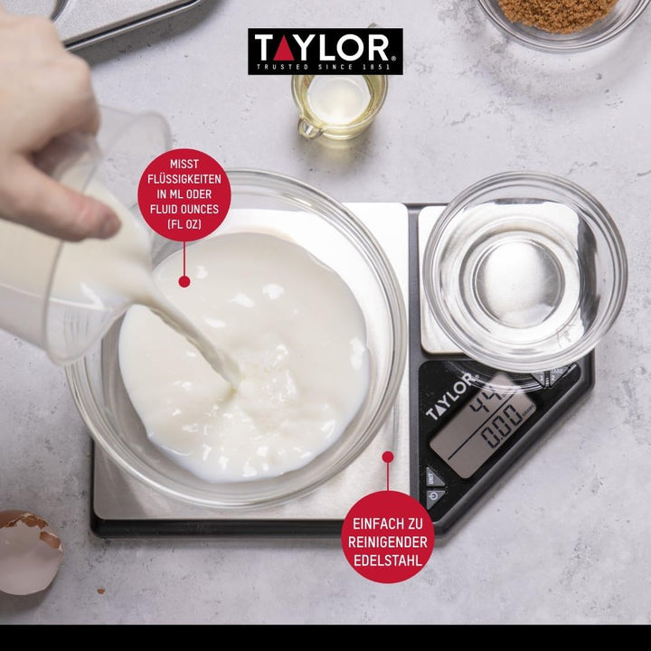 Taylor Pro, Digitale Küchenwaagen für Lebensmittel, Wiegen mit Dualer Plattform, Professioneller Sta