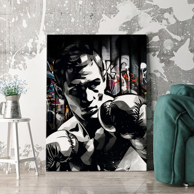 Artmazing | Boxer Graffiti Modern Art Bild | S-Art Bild | Leinwand Bilder | Wandbilder Modern | Boxe