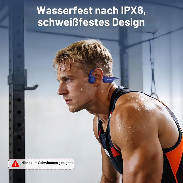 Knochenschall Kopfhörer Bluetooth 6.0, offene Bluetooth-Funkkopfhörer für Sport, wasserdichte, leich