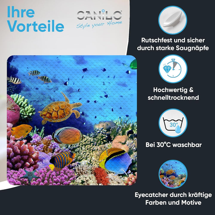 Sanilo Badematte 53 x 53 cm, rutschfeste Duschmatte für Dusche und Badewanne, Antirutschmatte maschi