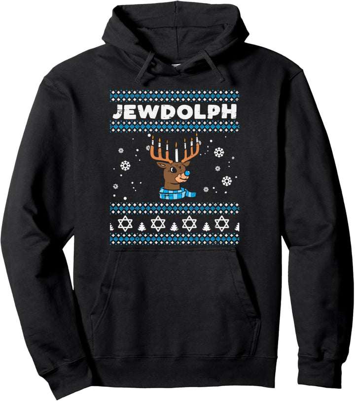 Jewdolph Hässlicher Hanukkah Pullover Rentier Lustige Chanukah PJs Pullover Hoodie