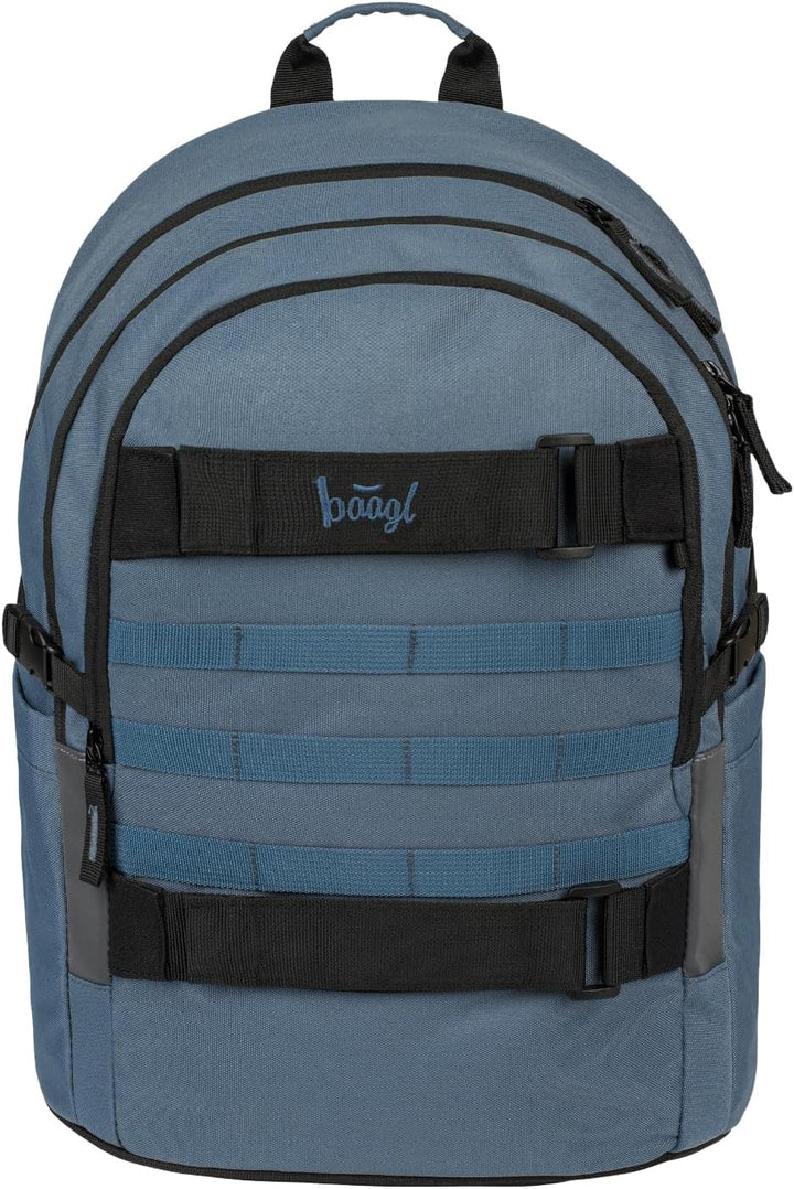 Baagl Schulrucksack Set Jungen 3 Teilig (Skateboard Rucksack, Mäppchen, Sporttasche), Schultasche ab