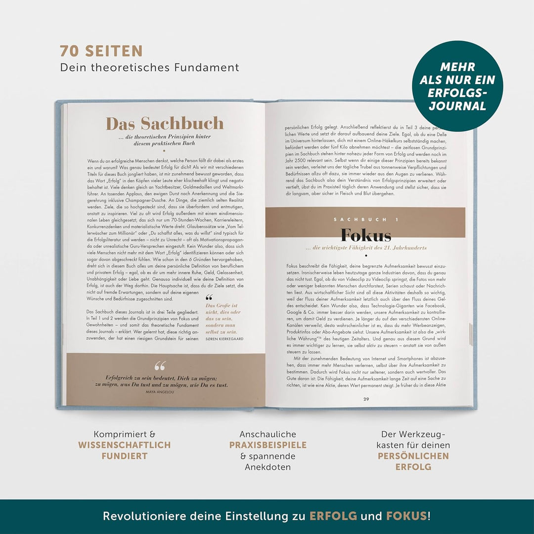 Das 6-Minuten Erfolgsjournal | Tagesplaner für mehr Motivation, Selbstreflexion & Erfolg | A5, undat