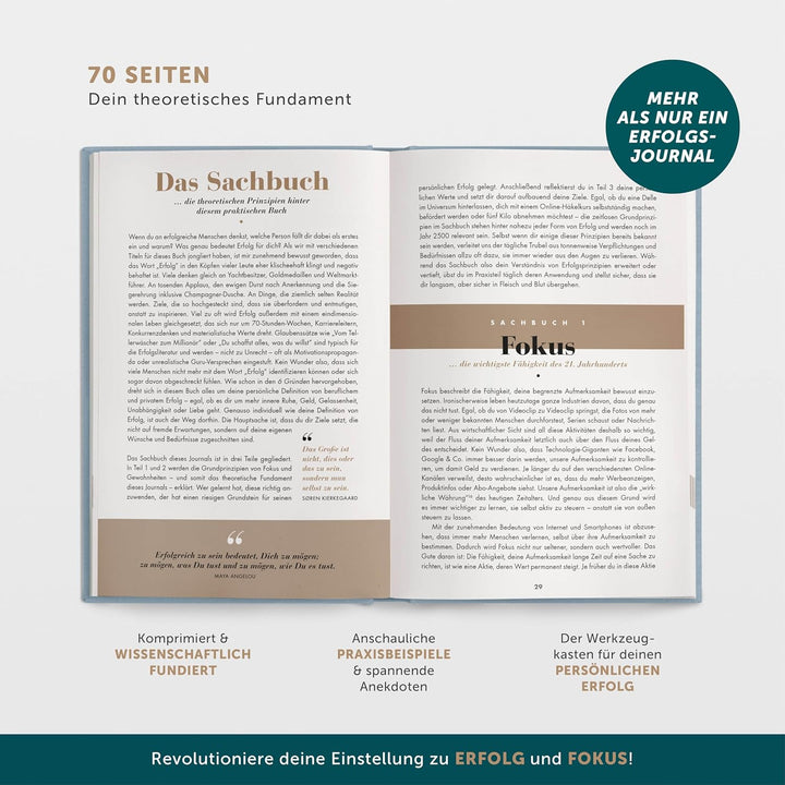Das 6-Minuten Erfolgsjournal | Tagesplaner für mehr Motivation, Selbstreflexion & Erfolg | A5, undat