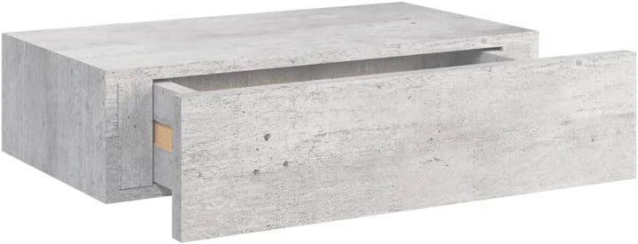 Schubladenregal 2 Pcs 40x23,5x10 cm MDF, Metall Betongrau Wandschrank Wandboard Mit Schublade Mit Sc