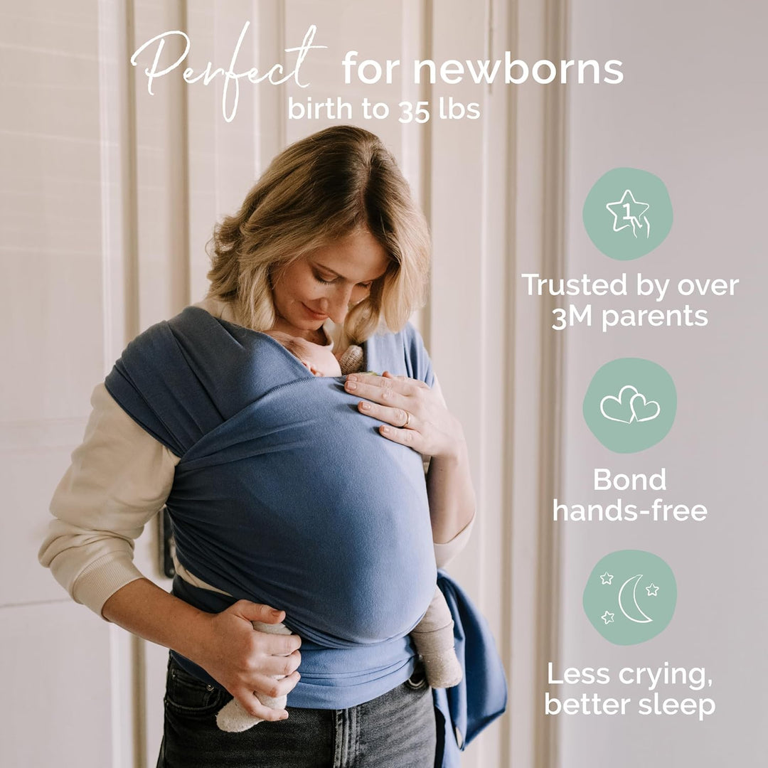 Boba Babytragetuch ab Geburt bis 15 kg - Kuschelweiches & Stützendes Baumwollfrottee, Tragetuch Baby