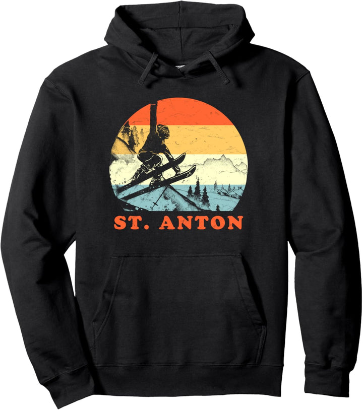 Ski St. Anton Österreich Vintage Schnee Ski Urlaub Geschenk Pullover Hoodie