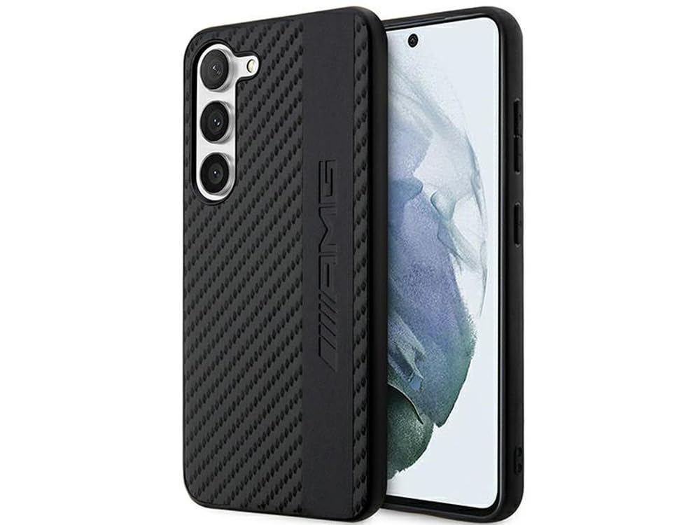 Hülle AMG AMHCS23MBLSCA S23+ S916 schwarz hardcase Carbon Stripe&Embossed
