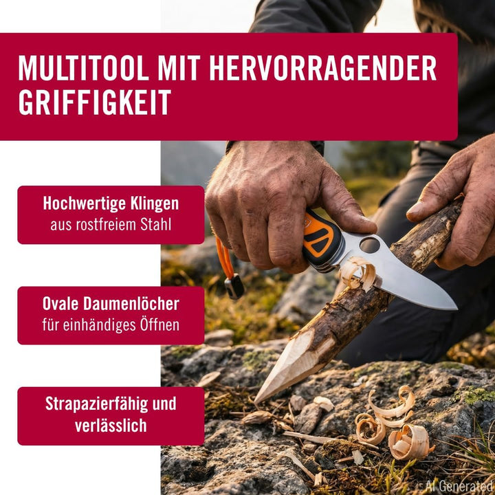 Victorinox Taschenmesser Hunter XT Grip (6 Funktionen, Feststellbare Waidklinge, Kordel) orange/schw