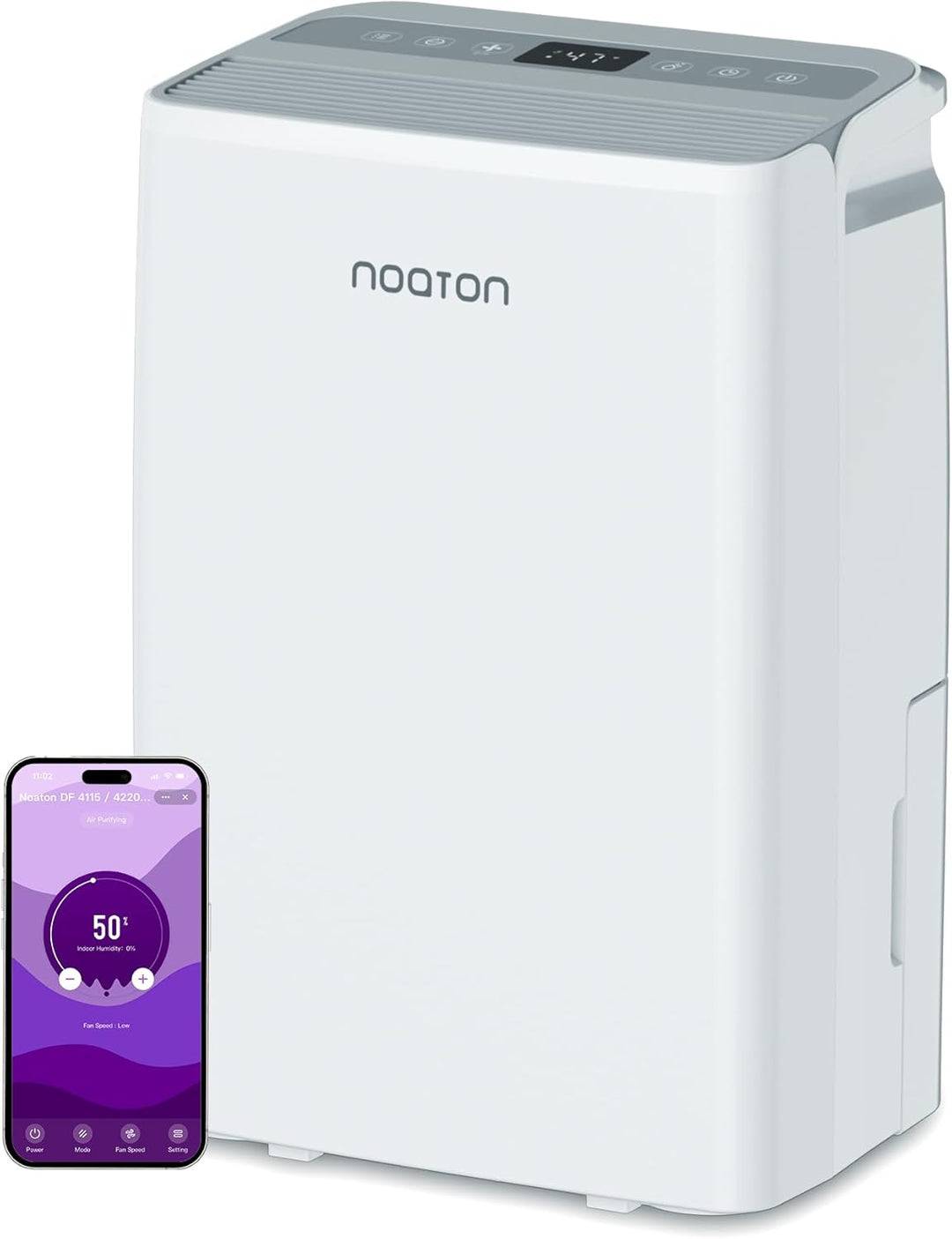 Noaton DF 4115 WiFi HEPA Luftentfeuchter mit WLAN App, 15L/24H, HEPA-Luftreiniger, Timer, mit Ablauf