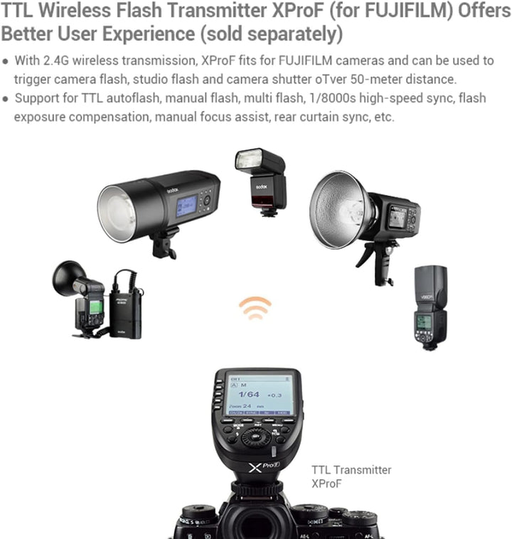 GODOX Speedlite Ving V350F Fuji, Schwarz