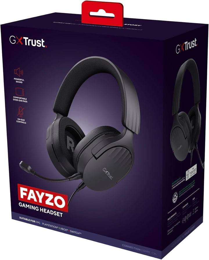 Trust Gaming GXT 489 Fayzo Gaming Headset, 85% Recyclingkunststoff, für PC, PS5, PS4, Xbox Series X|
