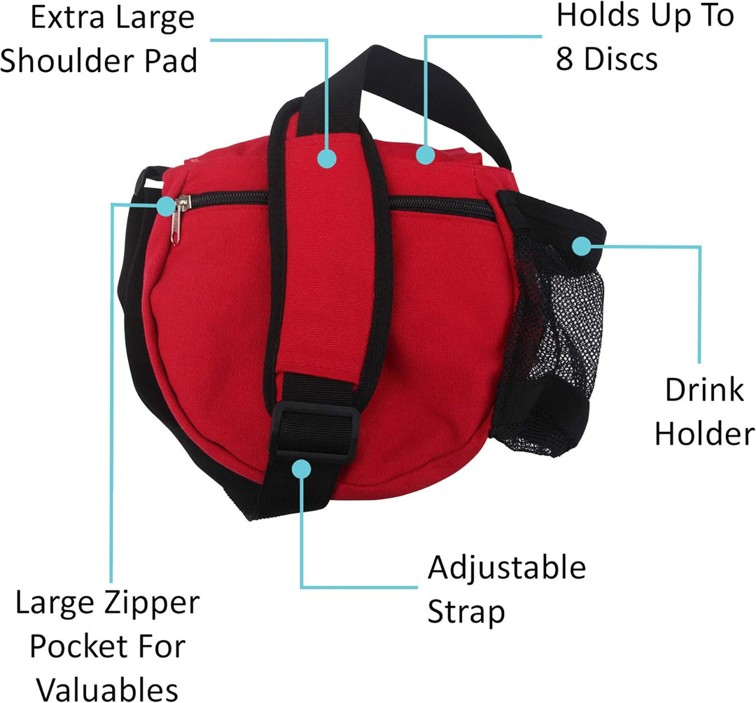 Kestrel Black Disc Golf Bag - Fits 6-10 Golf Discs + Bottle - for Beginner &amp; Advanced Golfers - Extr