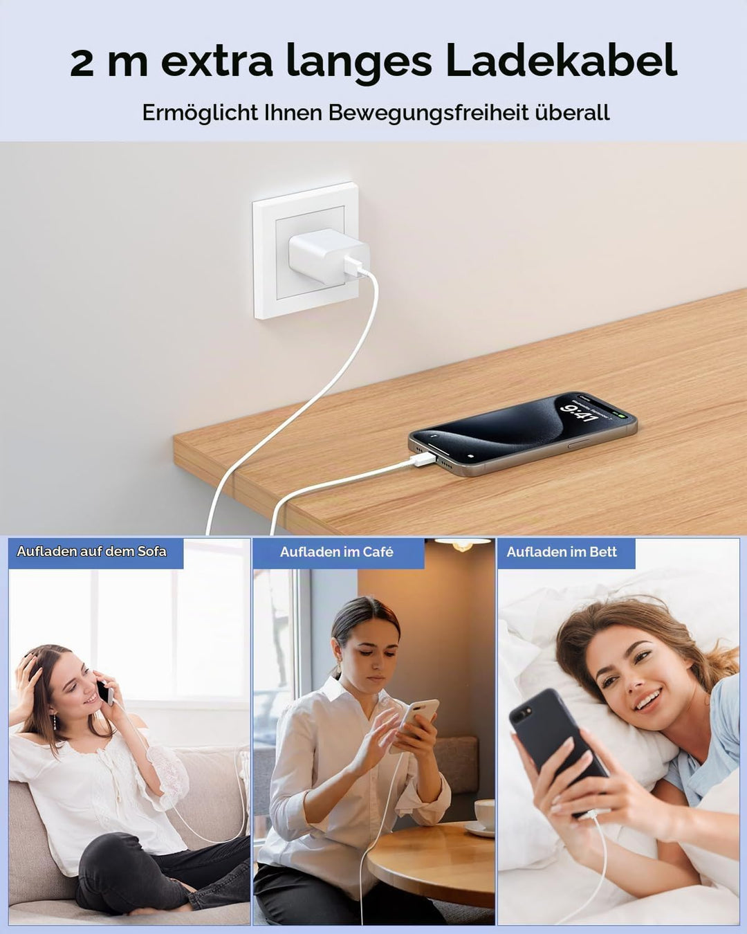 45W USB C Schnellladegerät 2-Pack + 2M Kabel - PPS Super Fast Charging für Samsung Galaxy S25/S24/S2