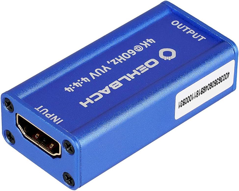 Oehlbach UltraHD Repeater (HDMI Signalverstärker für UltraHD Signale, HDR, Dolby Vision, 4K mit 60Hz