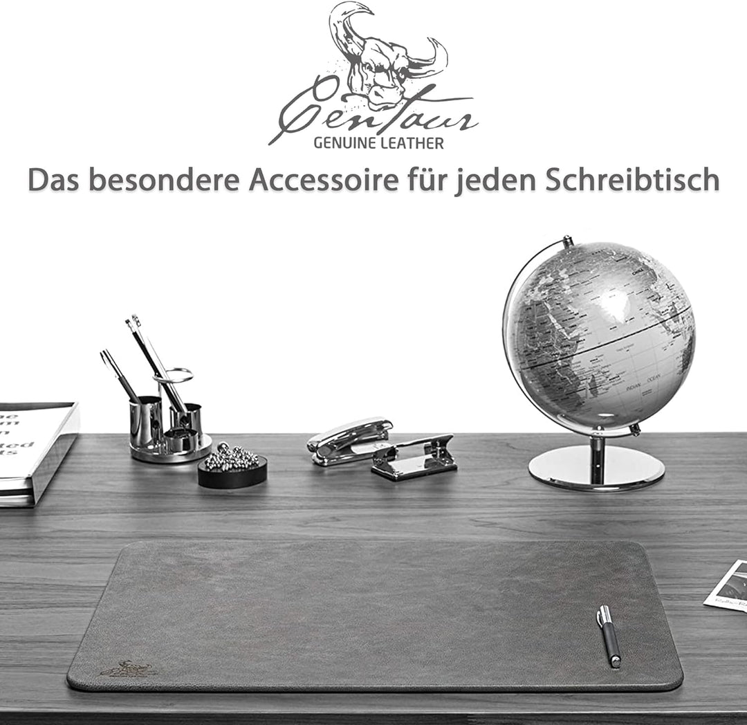 Centaur - Hochwertige Leder Schreibtischunterlage - Basaltgrau 40x60 cm - ideal für Büro und Zuhause
