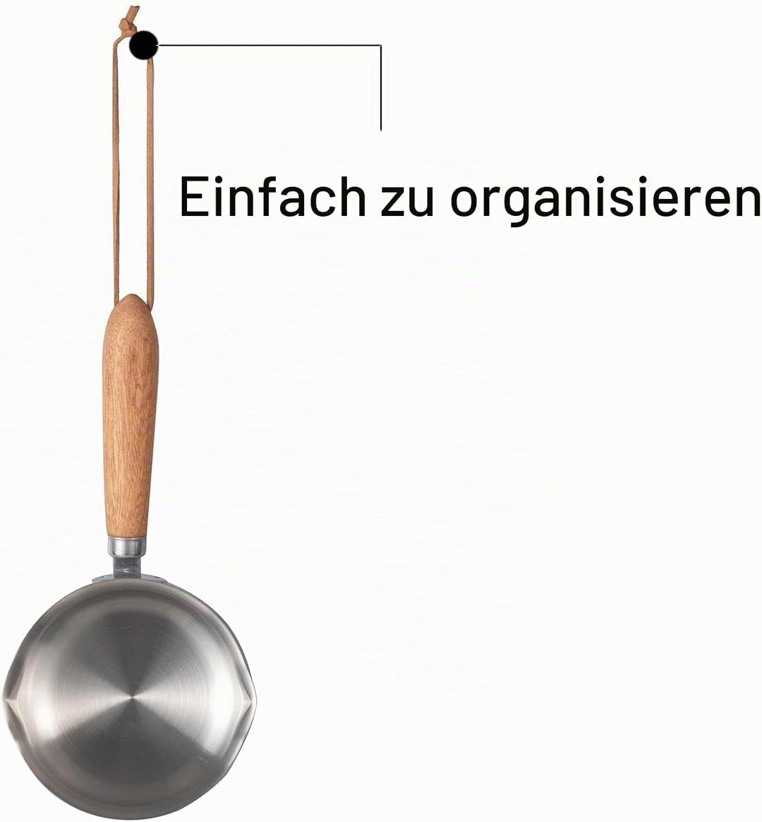 IMEEA Butterwärmer Milchtopf aus Edelstahl Holzgriff Kaffekanne Kleine Sossentopf Stielkasserolle fü