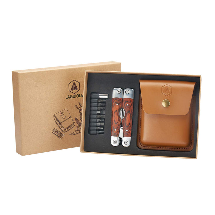 LAGUIOLE - Laguiole 4268486 Edelstahl-Multifunktionszange (8 Funktionen) mit Pakka-Holz-Griff und br