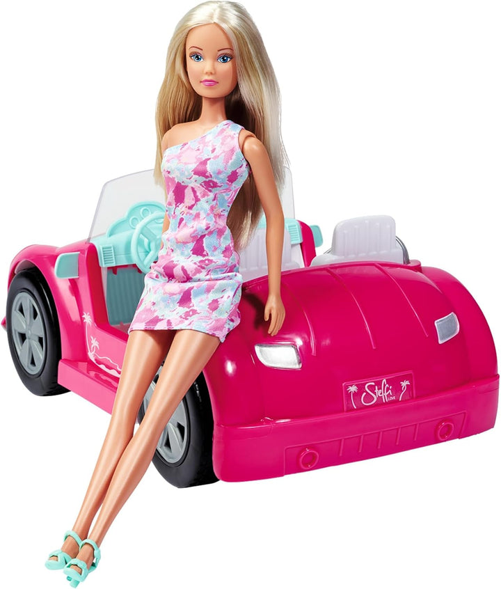 Steffi Love Beach Car, Spielpuppe im coolen Sommeroutfit mit Strandbuggy, 29cm, ab 3 Jahre