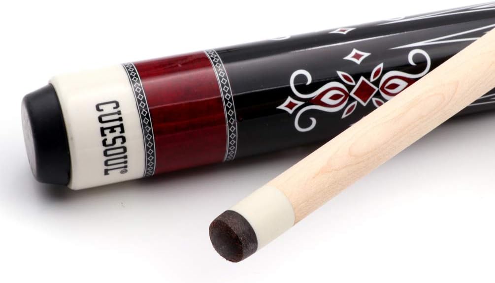 CUESOUL 3 Kissen Carom Billard Queue 56 Zoll Gewicht 18 Unzen, Holzverbindungssystem rot, rot