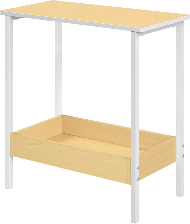 WOLTU Beistelltisch, Couchtisch mit 2 Ablagen, Konsolentisch mit Stauraum im Wohnzimmer, Wohnzimmert