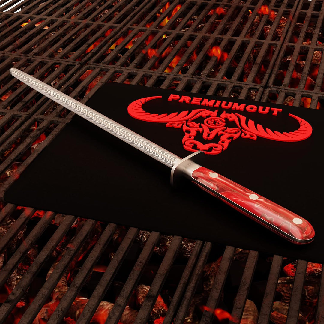 GIESSER seit 1776 - Made in Germany - Wetzstahl 25 cm Red Diamond, PremiumCut Steel No 1, Messerschl