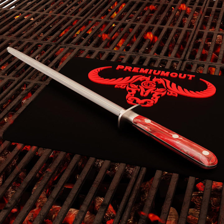 GIESSER seit 1776 - Made in Germany - Wetzstahl 25 cm Red Diamond, PremiumCut Steel No 1, Messerschl