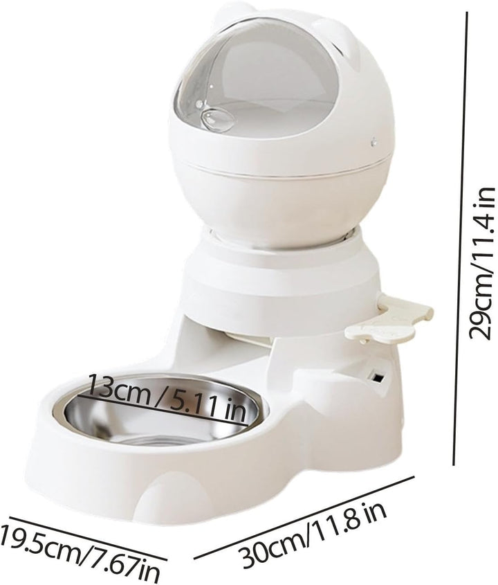 Automatic Cat Feeder and Water Dispenser - Automatic with Button Interactive Bowl | 1.5L Dog Feeding