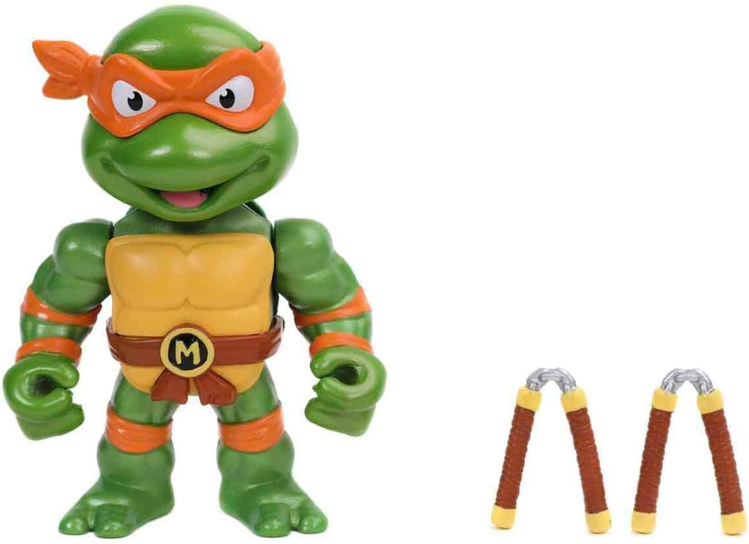 Jada Toys 253283002 Turtles Michelangelo Figur aus Die cast, 10 cm, Sammelfigur, Druckguss, grün/ora
